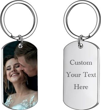 Generic Double-Sided Custom Keyring UK with Picture Personalised Engraving Photo Drive Safe Text Key Chain Double Sided Custom Keyring UK with Picture for Fam