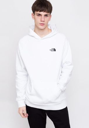 The North Face Mens Reglan Red Box Hoodie in White Fleece - Size X-Small