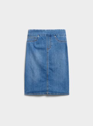 Contemporaine Womens Stretch denim slim-fit skirt