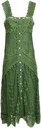 Farm Rio GREEN NAUTICAL GUIPURE MAXI DRESS