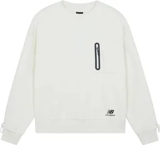 New Balance (WMNS) New Balance Logo Printing Solid Color Round Neck Pullover Beige Hoodie AWT14372-NMC