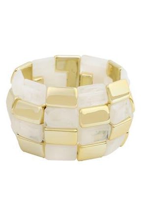 Panacea Beaded Stretch Bracelet in White at Nordstrom Rack