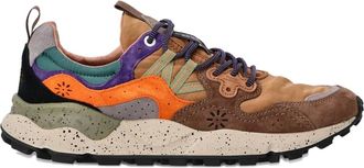 Flower Mountain panelled-design leather sneakers - 2D98 BROWN