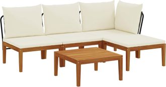 vidaXL 5 Uds. Madera De Acacia S&oacute;lida Y Cuerda Natural Vidaxl