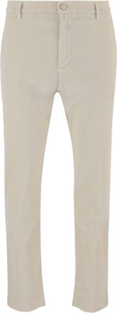 Jacob Cohen Ivory Stretch Cotton Velvet Straight-Leg Pants