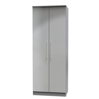 Welcome Furniture Wellington Ready Assembled Wardrobe with 2 Doors - Uniform Matt & Dusk Grey - Welcome Furniture | TJ Hughes