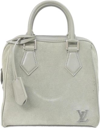 Louis Vuitton Gris Suede Boston Bag (Pre-Owned)