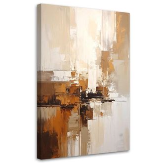Feeby Impresi&oacute;n De Imagen, Abstracci&oacute;n En Tonos Beige Y Marr&oacute;n, 80x120