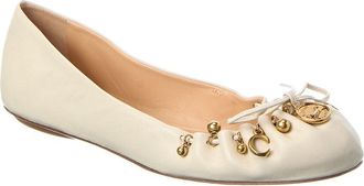 Chlo&eacute; Charms Leather Ballerina Flat
