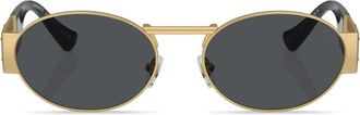 Versace Medusa Head round-frame sunglasses - unisex - Steel - 56 - Gold