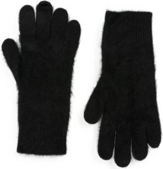 Soft Goat Fuzzy Gebreide Handschoenen - Dames - Handschoenen - Zwart - ONE Size - Kasjmier - Accessoires