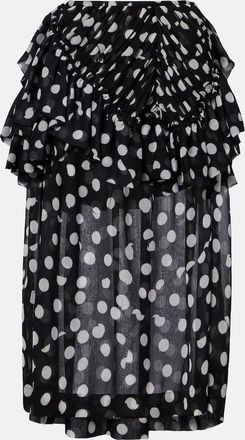 Dries Van Noten Polka-dot ruffled midi skirt