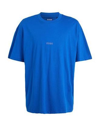 HUGO BOSS HUGO Noretto 01 BLUE 半袖Tシャツ 関＊送込 BOSS - Mercerized-cotton T-shirt with Double B monograms