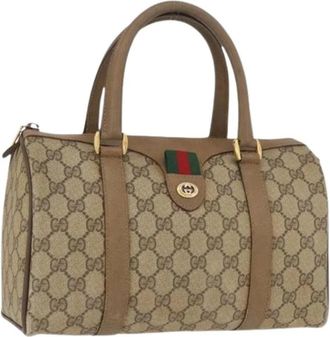Gucci Pre-owned Vintage Boston Bag - Dames - Vintage Handtas - Beige - ONE Size - Leer - Vintage