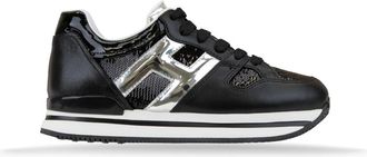 Hogan Leather Sequin Trainers Women Lace-up