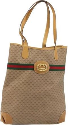 Gucci Pre-owned Tote Bag - unisex - Vintage Shopper - Beige - ONE Size - Leer - Vintage