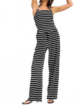 Emory Park Striped Drawstring Bottom In Black
