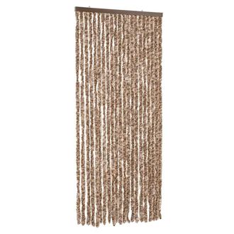 vidaXL Vidaxl - Cortina Antimoscas Chenilla Beige Y Marr&oacute;n Oscuro 90x220 Cm