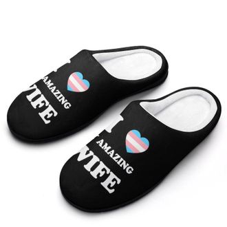 Generic I Love My Amazing Wife Funny Mens Slippers Cotton Warm House Shoes Memory Foam Sandals Print Size 7-14