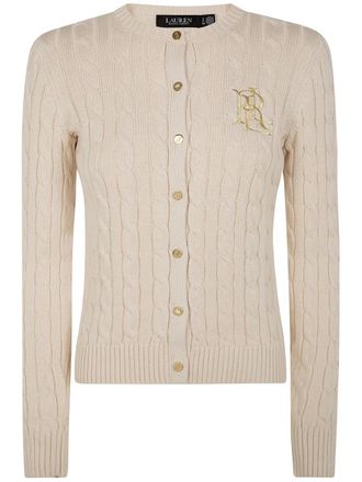 Ralph Lauren Beige Ralhan Cable Knit Cotton Cardigan