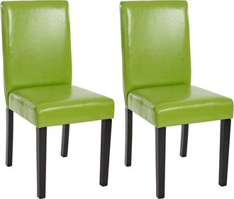 Hhg Nunca Usado] Juego De 2 Sillas De Comedor Silla De Cocina Littau, Polipiel, Verde, Patas Oscuras