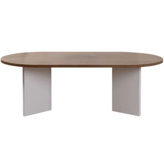 Asir Group LLC Elegante tavolino da caff&egrave;, noce e bianco, 119 x 60 x 40 cm Pannello di particelle rivestito in melaminico al 100%, spessore 18 mm Design moderno per