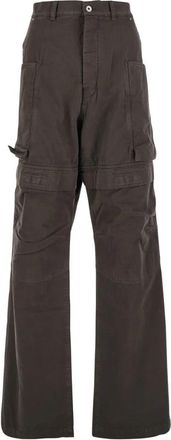 Rick Owens Stefan Wide Leg Cargo Pants - Heren - Wijde Broeken - Bruin - W30 - Katoen - Broeken