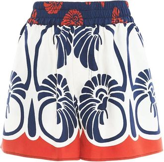 La DoubleJ Palmetto Silk Shorts - Dames - Bermuda - Veelkleurig - XL - Korte Broeken