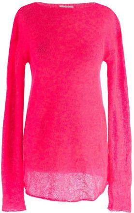 Raey Neon Pink Open Knit Mohair And Wool-Blend Jumper Size XS