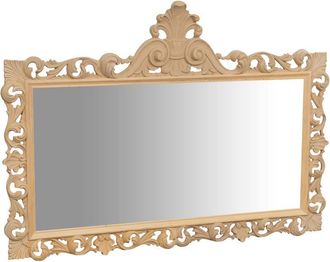 Biscottini International Biscottini - Espejo De Pared De Colgar De Madera En Acabado Aspero Hecho En Italia