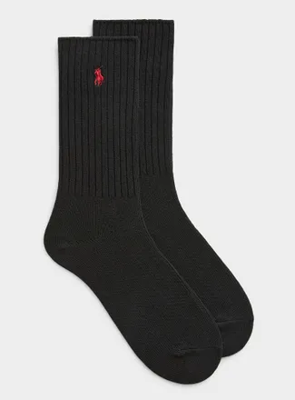 Polo Ralph Lauren Mens Contrast logo ribbed athletic socks