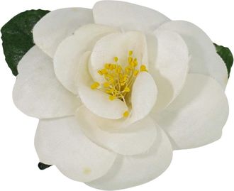 Chanel Cc Camellia Brooch Plastic With Faux ivory Nylon Brooch Jewelry (Pre-Owned)