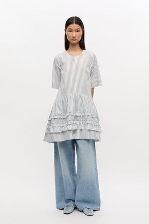 Ganni Light Blue Lace-Up Ballerinas Shoes in Niagara Mist Responsible Size 3 Womens