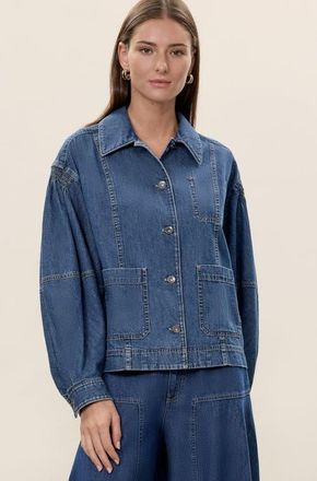 Rebecca Taylor Edith Shirt Jacket in Edith Indigo at Nordstrom, Size X-Small