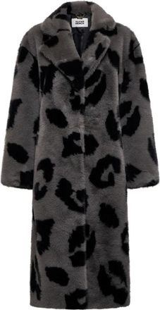Silvian Heach Lange dierenprint jas van imitatiebont - Dames - Mantel - Veelkleurig - S - Polyester - Jassen