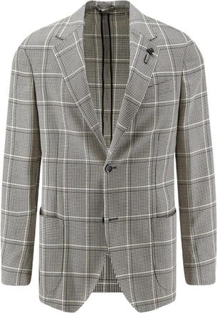 Lardini Blazer van wol en katoen - Heren - Jassen - Beige - Maat: XL Katoen