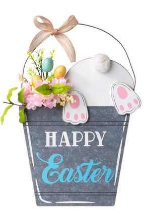 Glitzhome 18H Easter Wooden Bunny Eggs Door Hanger in Blue at Nordstrom, Size Small