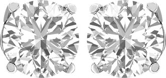 Diamond2Deal 14k White Gold 0.50Ct Round Lab Grown Diamond Solitaire Stud Earrings