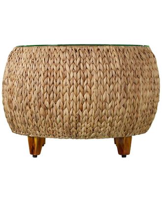 SEI Furniture Jokobe Round Water Hyacinth Cocktail Table