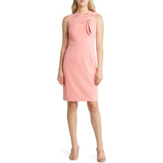 Harper Rose Tie Neck Sleeveless Sheath Dress in Coral at Nordstrom Rack, Size 10