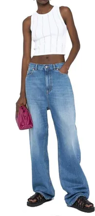 Valentino Relaxed-Fit Cotton Jeans - Blue