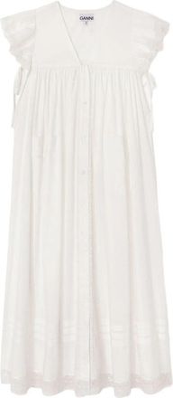 Ganni Lace-trim Ruffled Dress