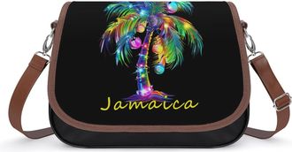 Generic Christmas Palm Tree Light Jamaica Crossbody Bags for Women Shoulder Messenger Bag Purse Handbags
