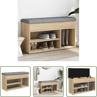 vidaXL Scarpiera - Panca Porta Scarpe Rovere Sonoma 82x32x45,5cm Legno Multistrato