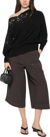 Ermanno Scervino Cashmere Crewneck Sweater - Dames - Cashmere truien - Zwart - M - Kasjmier - Truien & Vesten