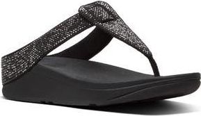 FitFlop Isabelle Toe Post Wedge Sandal in Black at Nordstrom Rack, Size 11