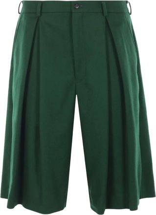 Comme Des Garçons Geplooide shorts - Groen