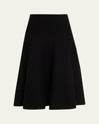 Alaia Cashmere-Blend A-Line Knit Skirt