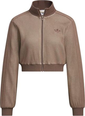 adidas (WMNS) adidas Crop Track Top Slim Fit Jacket Asia Sizing Sand Strata KC2645