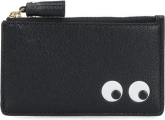 Anya Hindmarch Black Eyes Zip Leather Card Case